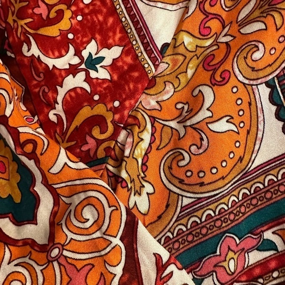 Haute Hippie boho bohemian blouse collar cropped elastic back medium NWT floral - Picture 4 of 7